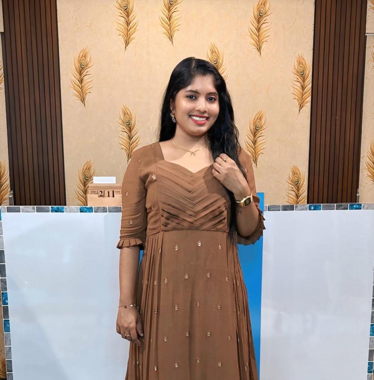 Premium viscose georgette pleated kurti