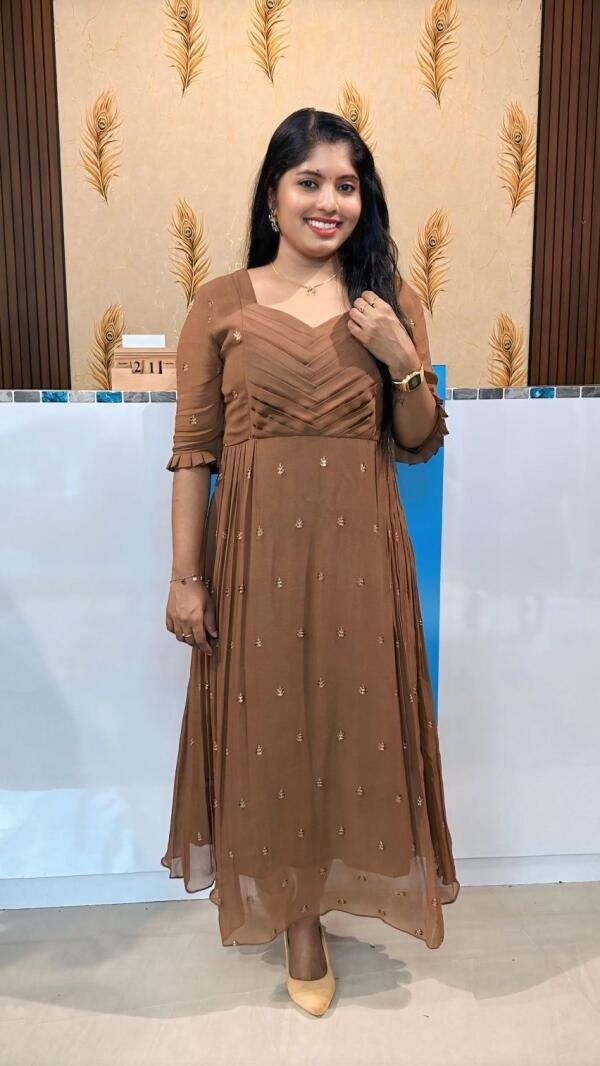 Premium viscose georgette pleated kurti