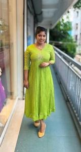 Grasshopper Green Dyable Viscose Georgette Kurti