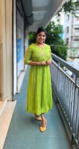 Grasshopper Green Dyable Viscose Georgette Kurti