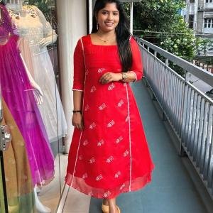 Premium Christmas Special Kota Check Designer Kurti