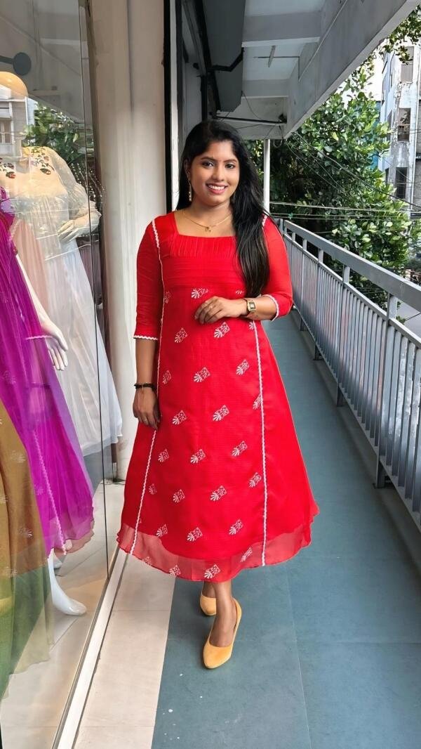 Premium Christmas Special Kota Check Designer Kurti