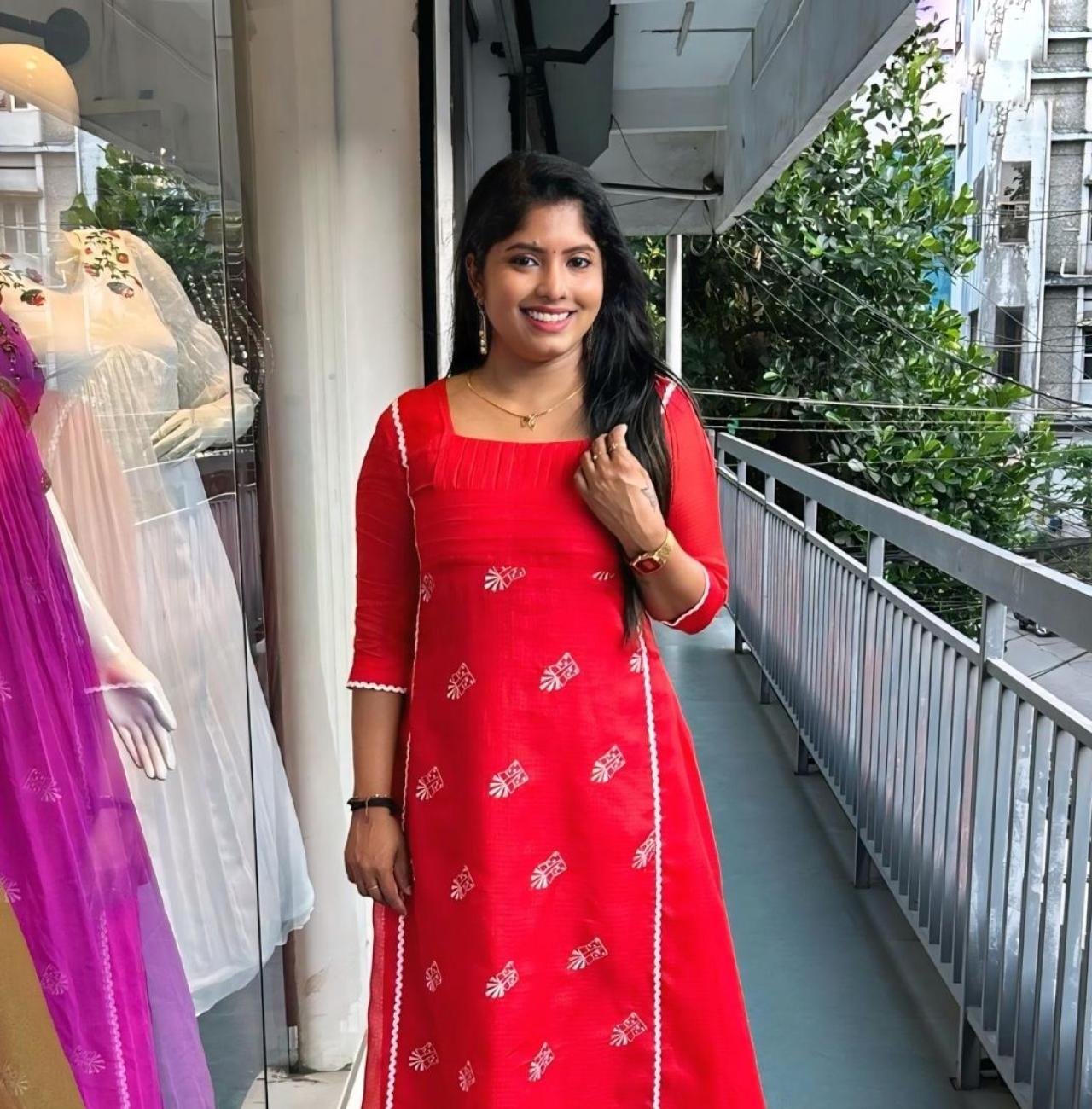 Premium Christmas Special Kota Check Designer Kurti