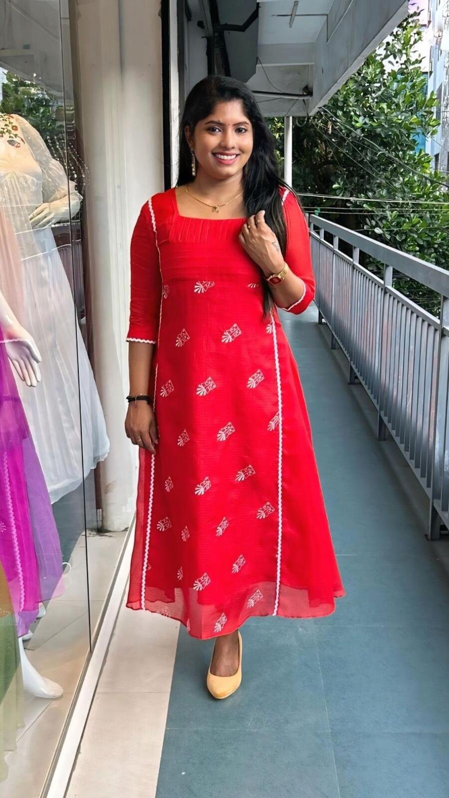 Premium Christmas Special Kota Check Designer Kurti