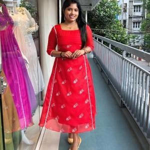 Premium Christmas Special Kota Check Designer Kurti