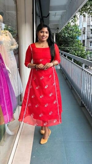 Premium Christmas Special Kota Check Designer Kurti