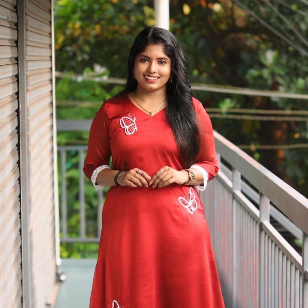 Xmas kurti with butterfly motif