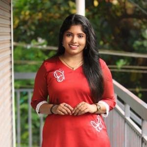 Xmas kurti with butterfly motif