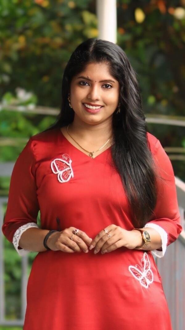 Xmas kurti with butterfly motif