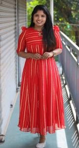 Viscose georgette kurthi with lurex lines