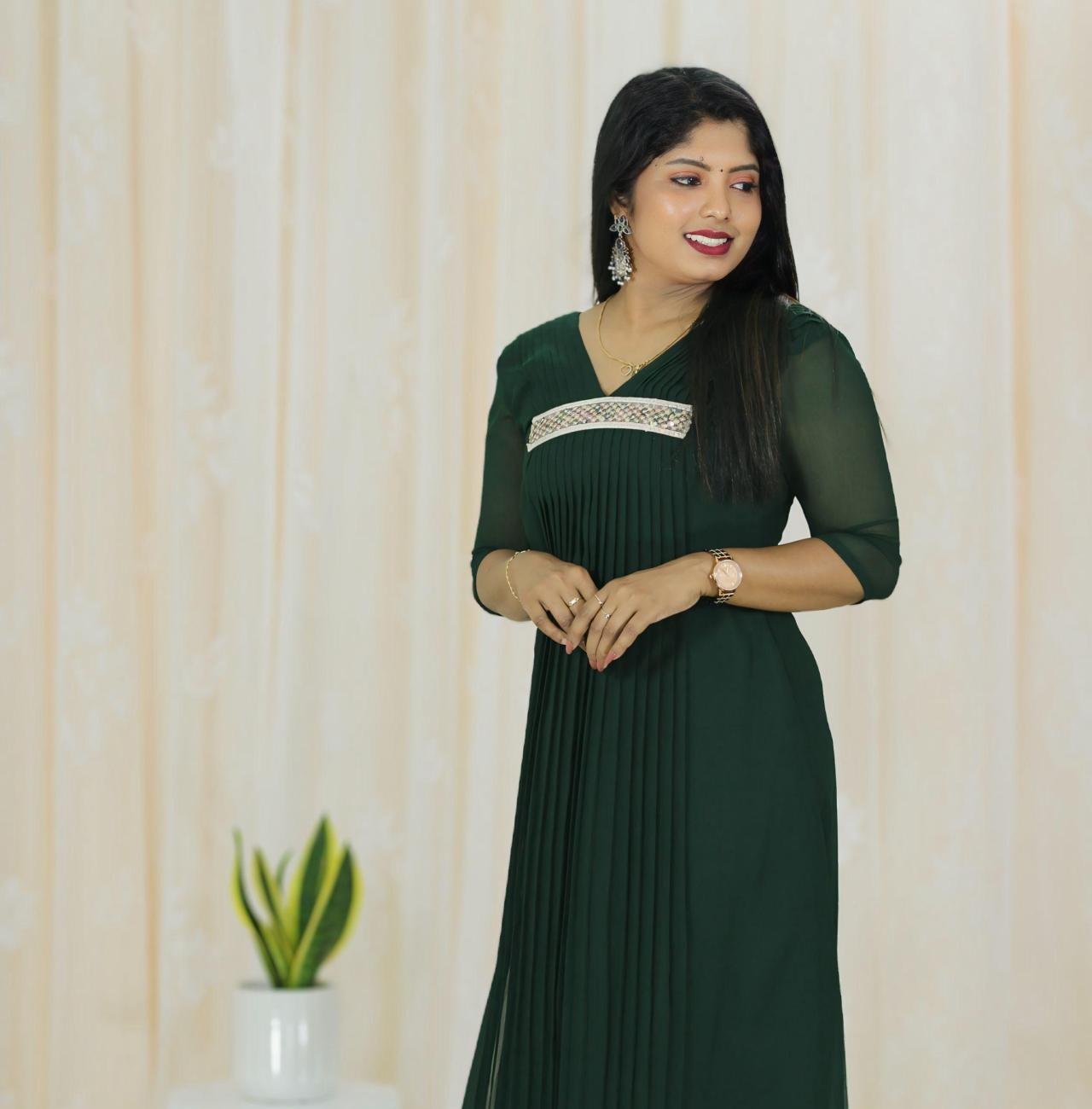 Elegant pleated designer kurti