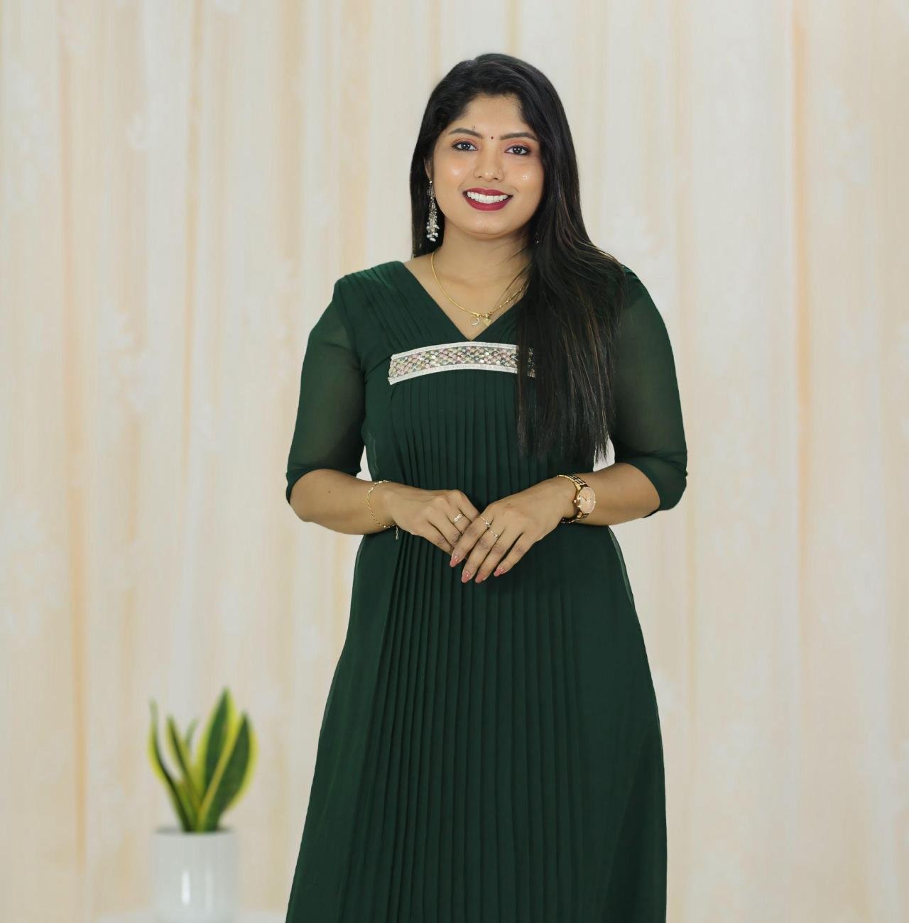 Elegant pleated designer kurti