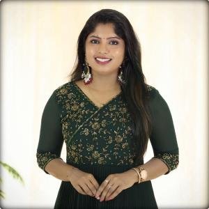 Heavy handworked partywear gown