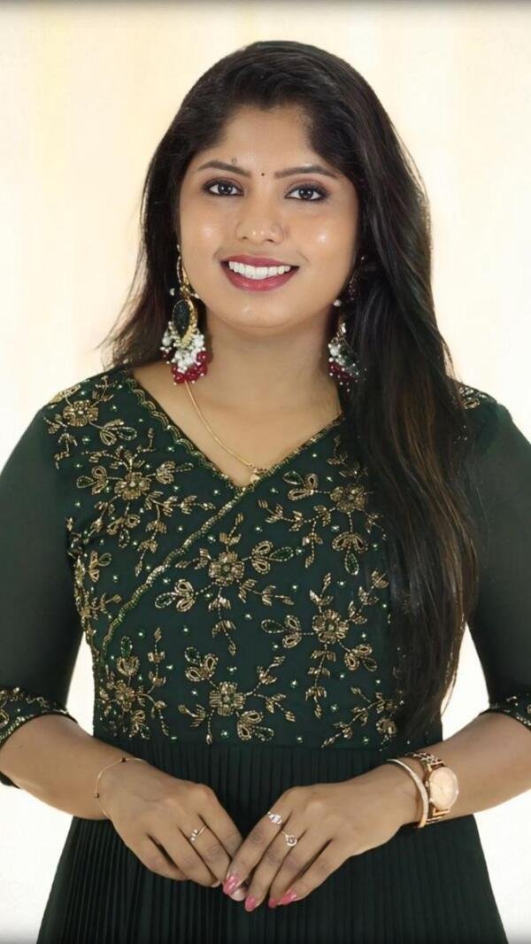 Heavy handworked partywear gown